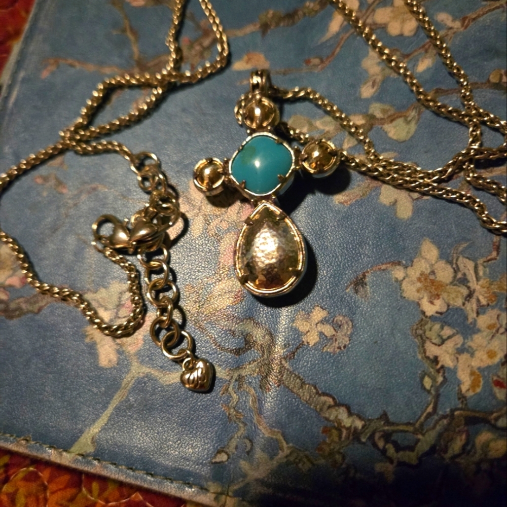 Brighton Silver and Turquoise Pendant Necklace